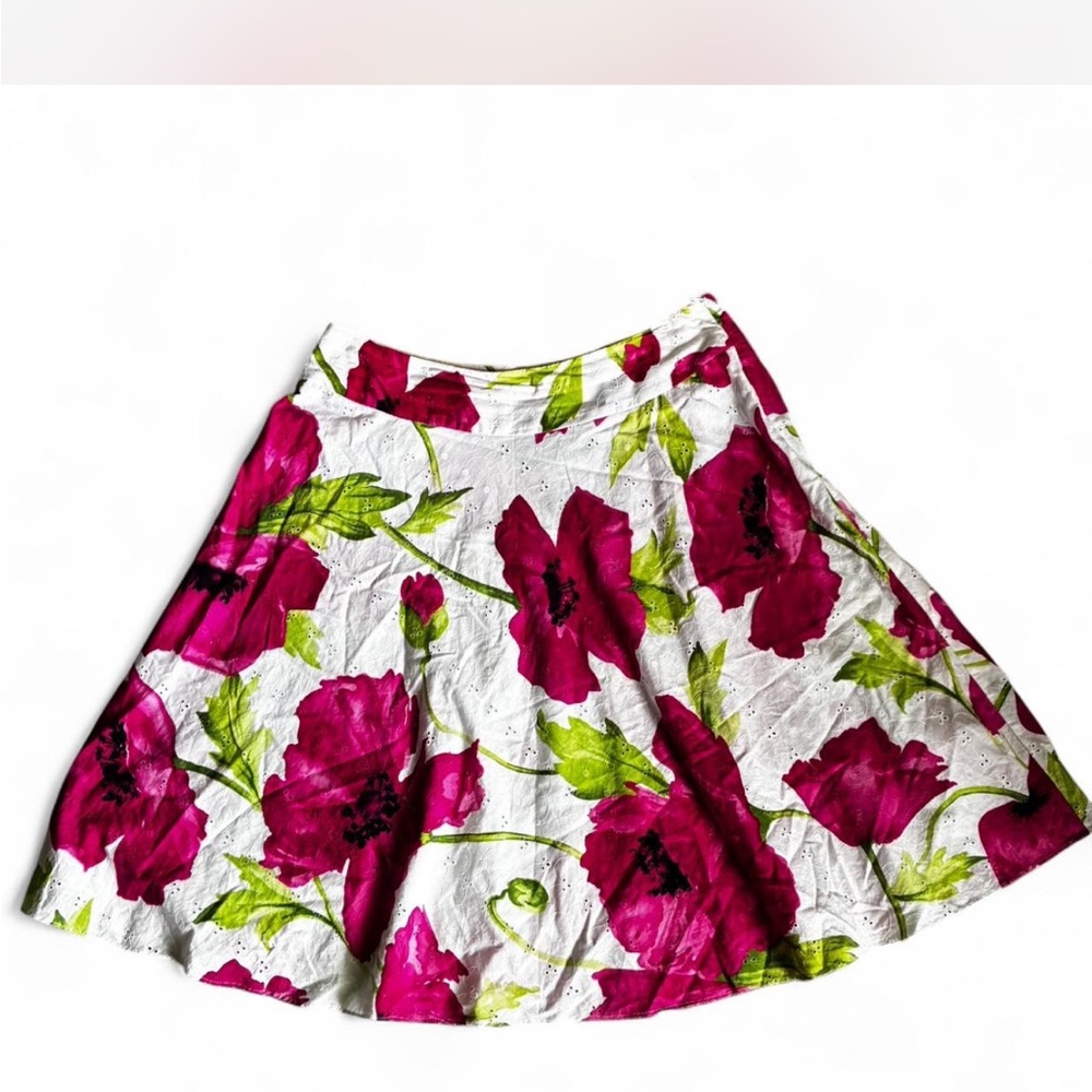 Sag Harbor Floral Mini Skirt in Pink and Green